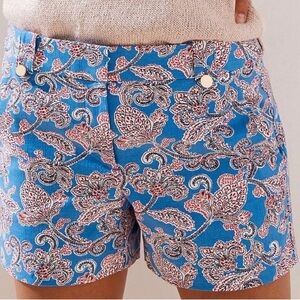 LOFT Blue/Red Paisley Riviera 4” Shorts